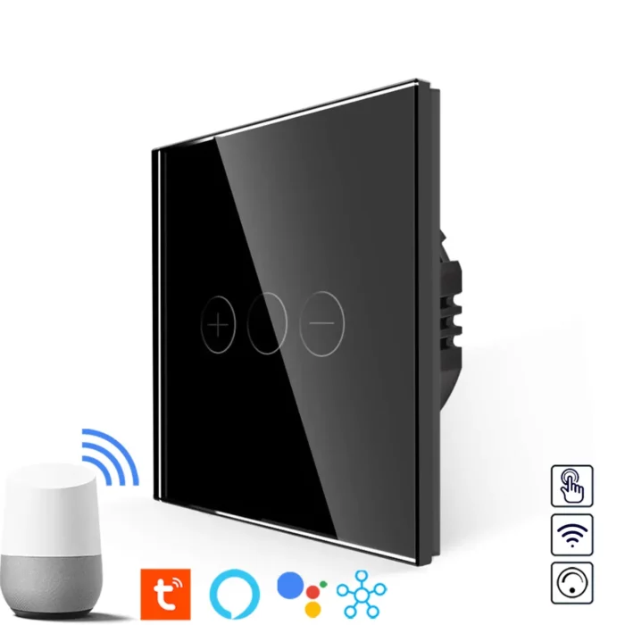 Revolo Touch WiFi dotykový stmívač třítlačítkový č.1 - Černý