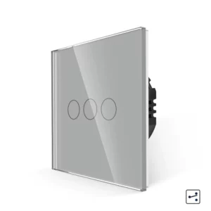 Revolo Touch dotykový schodišťový vypínač č.5B (6+6+6) - Stříbrný
