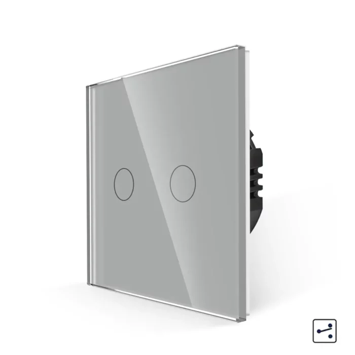 Revolo Touch dotykový schodišťový vypínač č.5B (6+6) - Stříbrný
