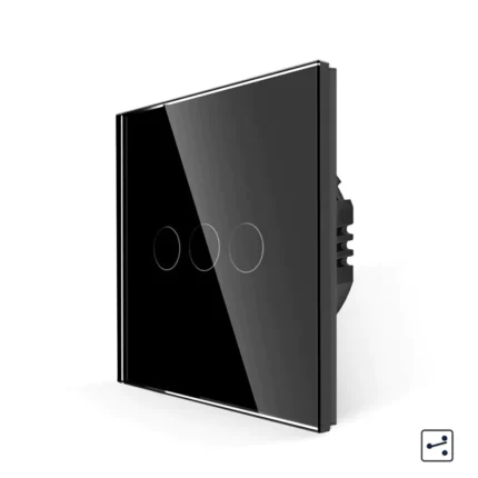 Revolo Touch dotykový schodišťový vypínač č.5B (6+6+6) - Černý
