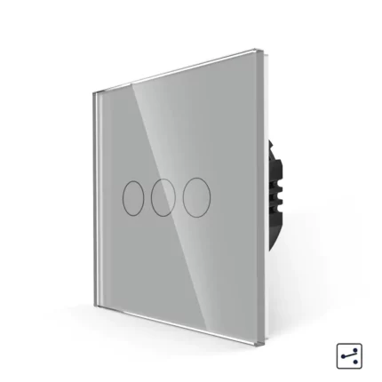 Revolo Touch dotykový schodišťový vypínač č.5B (6+6+6) - Stříbrný