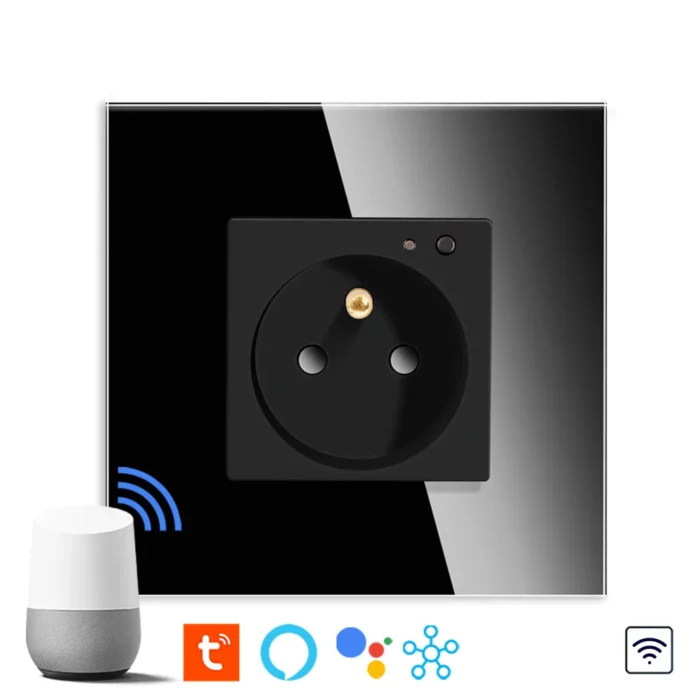 Revolo Touch WiFi elektrická zásuvka 16A typu FR - Černá