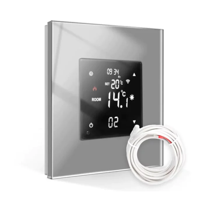 Revolo Touch WiFi digitální termostat s externí sondou - Stříbrný