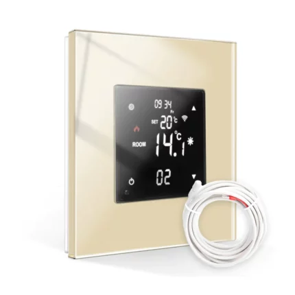 Revolo Touch WiFi digitální termostat s externí sondou - Zlatý