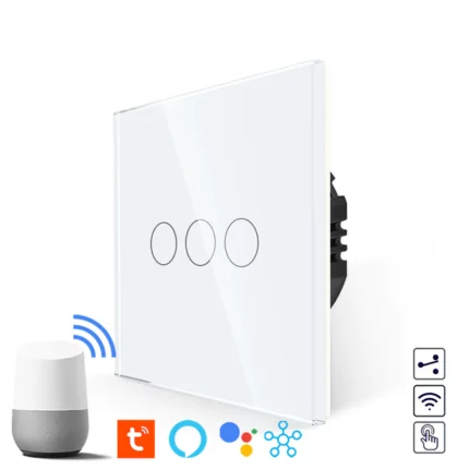 Revolo Touch WiFi dotykový schodišťový vypínač č.5B (3 okruhy) - Bílý