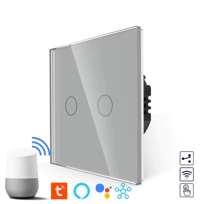 Revolo Touch WiFi dotykový schodišťový vypínač č.5B - Stříbrný