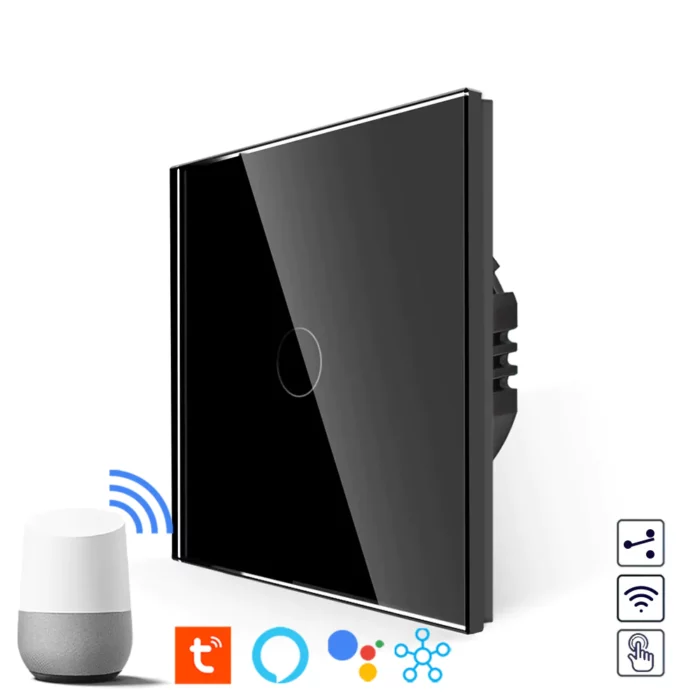 Revolo Touch WiFi dotykový schodišťový vypínač č.6 - Černý