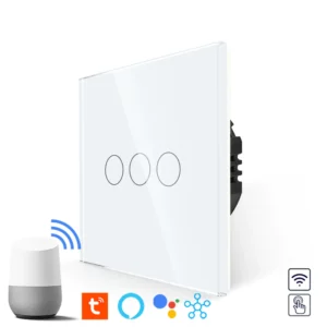 Revolo Touch WiFi dotykový vypínač č.5 (3 okruhy) - Bílý