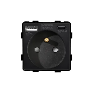 Revolo Touch elektrická zásuvka FR s USB A+C / 20W Fast charge - Černý modul