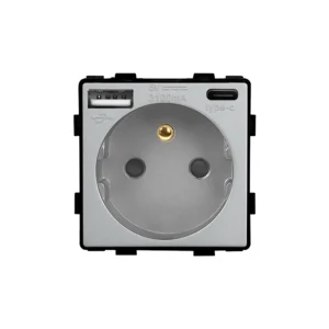 Revolo Touch elektrická zásuvka FR s USB A+C / 20W Fast charge- Šedý modul