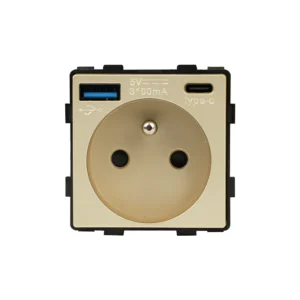 Revolo Touch elektrická zásuvka FR s USB A+C / 20W Fast charge- Zlatý modul